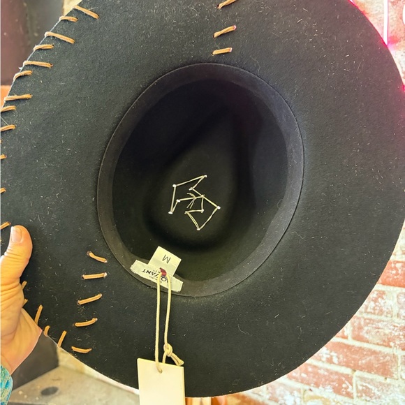 NWT Free People Mossant wool hat with Pendleton band and cowhide - Picture 5 of 5